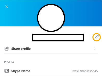 Premi l'immagine del profilo su Skype