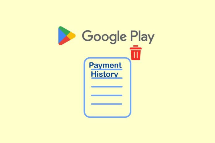 Delete payment history in Google play