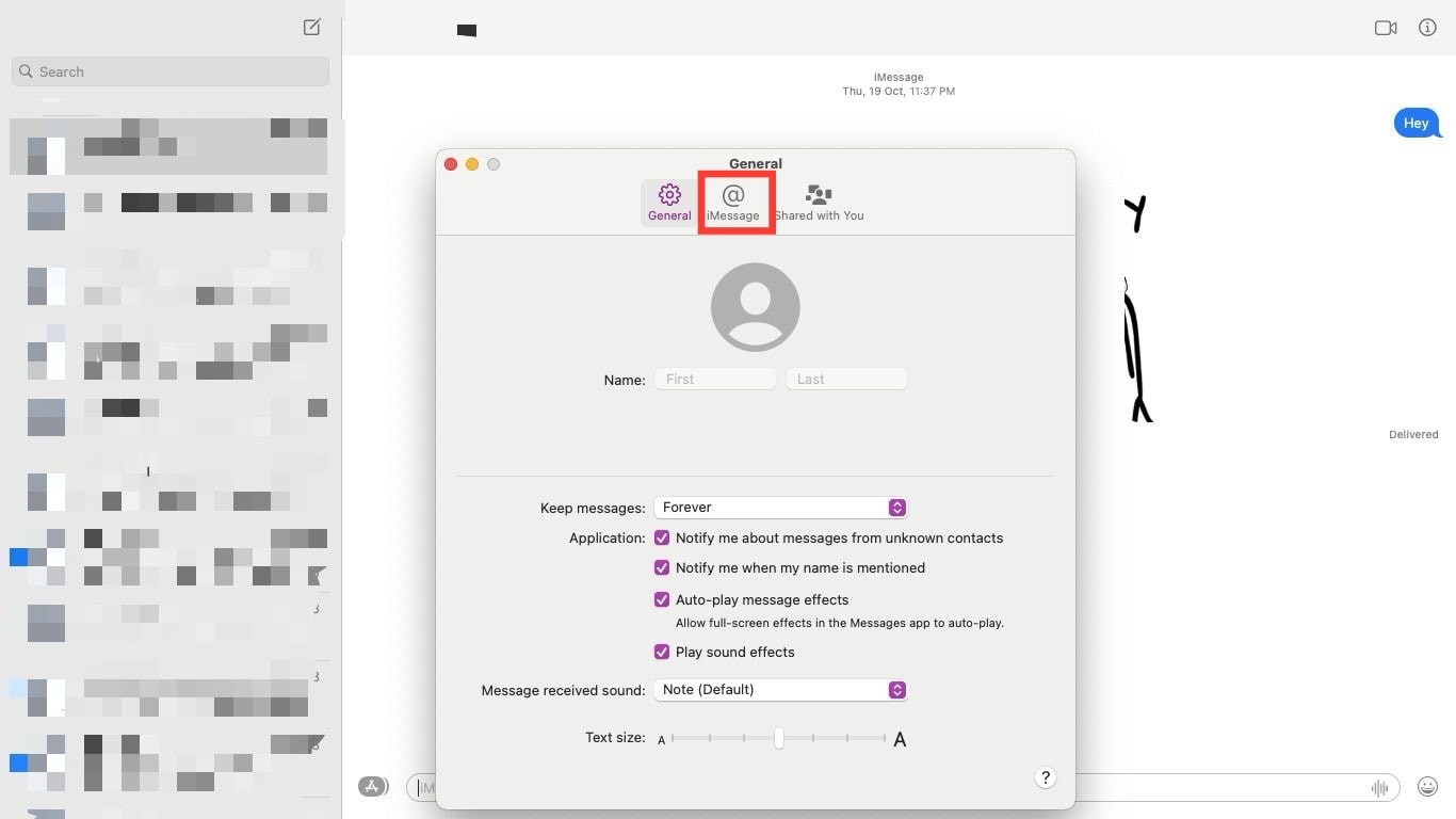 Fare clic sul segno | come aggiungere un numero di telefono a iMessage su Mac