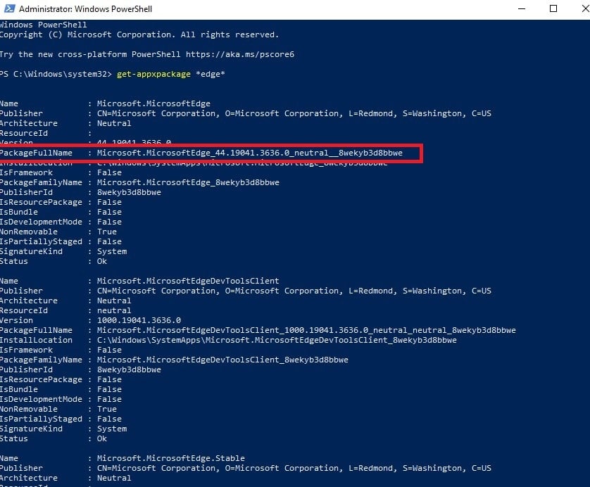 Disinstallare Edge da Windows 11 utilizzando PowerShell