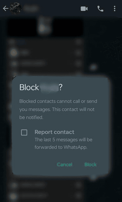 Blocca su WhatsApp