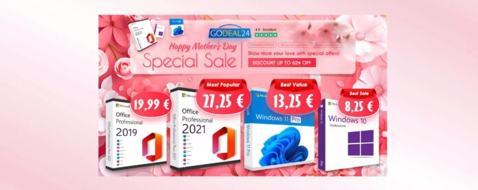 Festa della mamma, saldi Godeal24: Office 2021 Pro a vita per soli 27,25€!