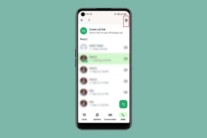 How to Delete Call Entry from Calls in WhatsApp