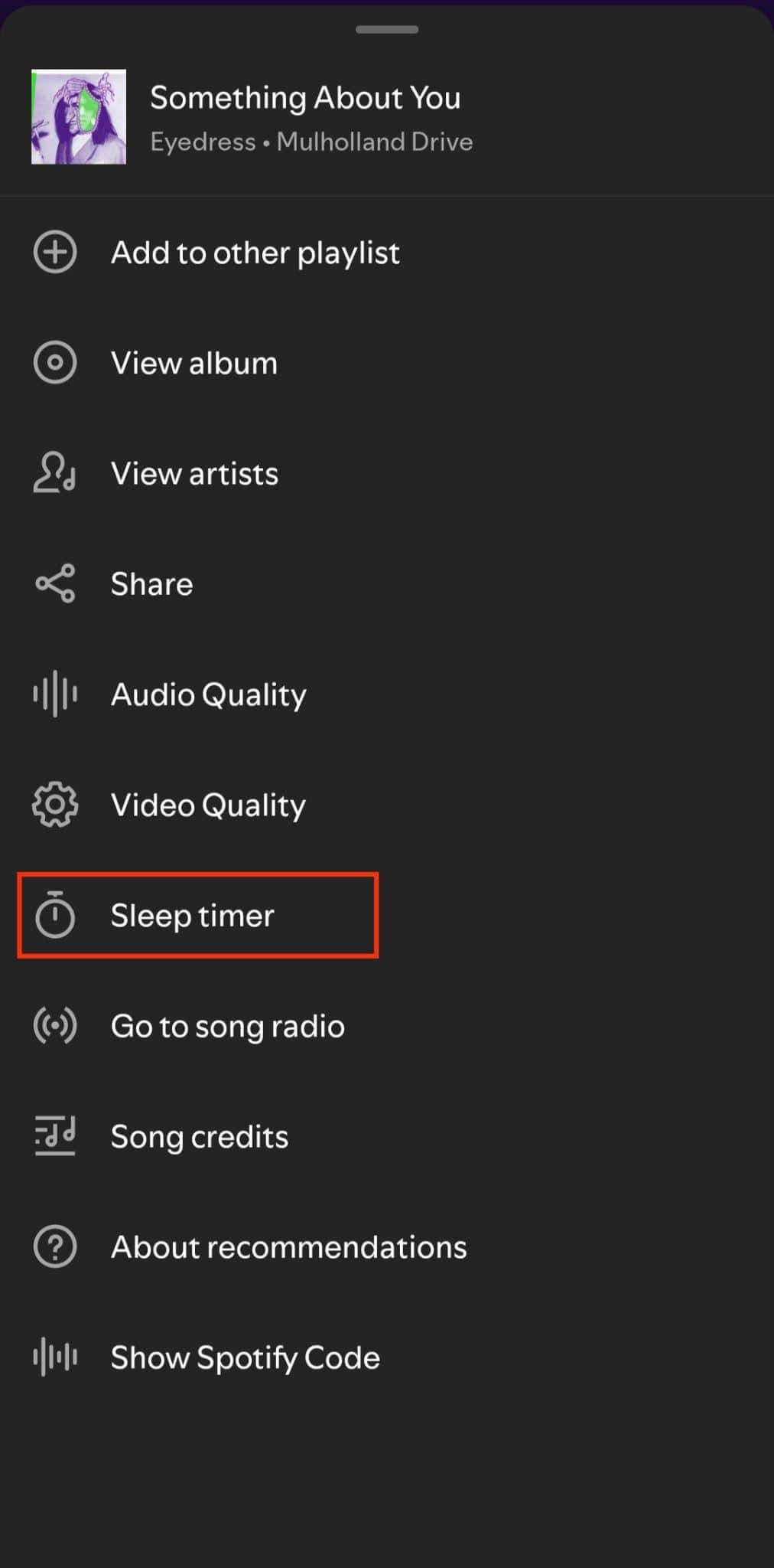 Toccare Sleep timer | Come utilizzare il timer di spegnimento di Spotify