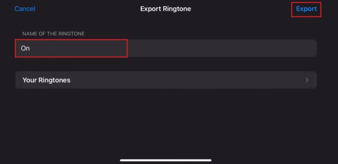 Tap on Export 